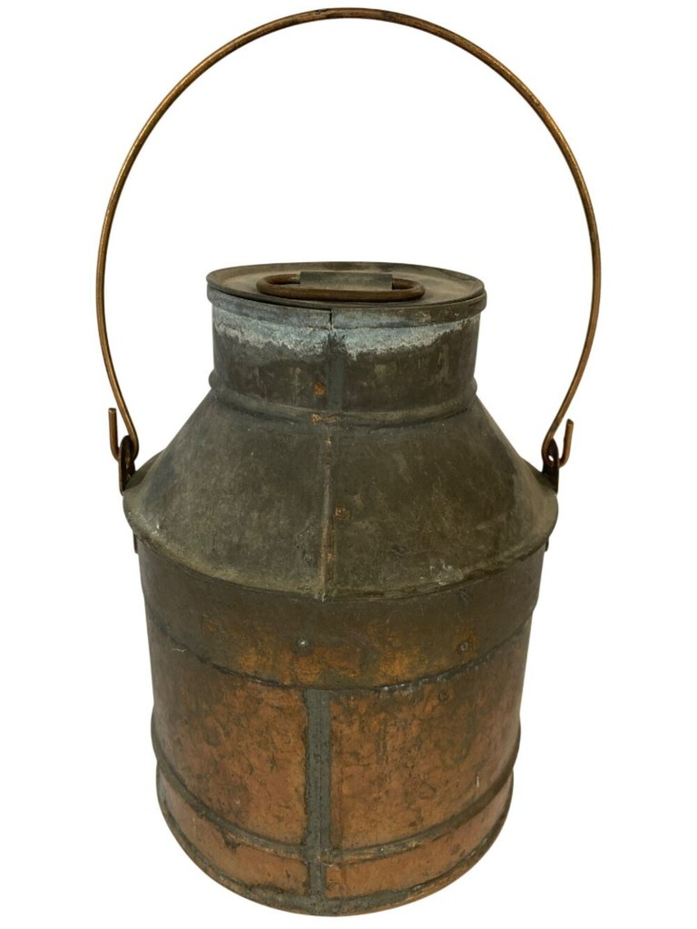 Antique Primitive Milk Cream Can Copper with Lid Vintage Rustic 7" Tall - Picture 3 of 12